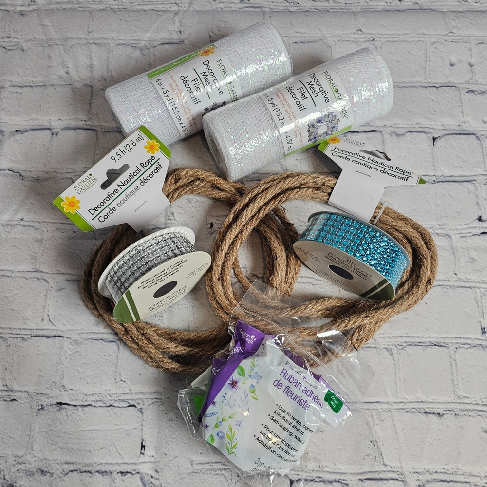 Craft Bundle Decorative Mesh Nautical Rope Diamond Wrap Floral‎ Tape